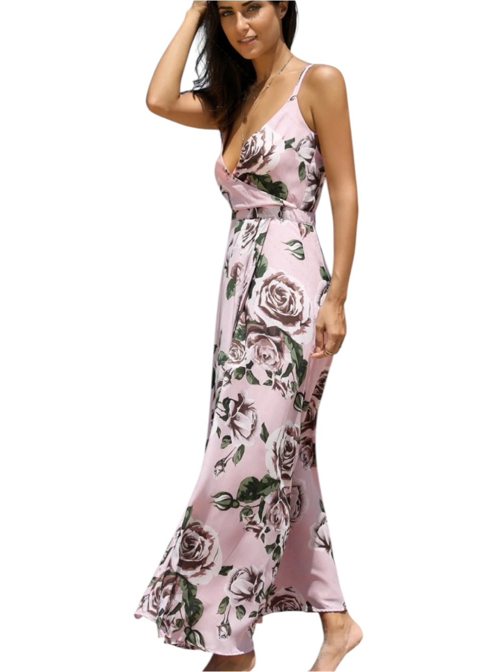 Zaya Collection Floral Crossback Cami Maxi Dress